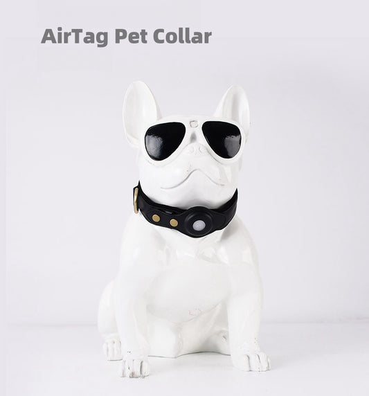Apple AirTag Pet Collar - Leather Pet Collar with AirTag Holder - Stylish & Secure