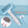 Pet Grooming Bliss - Automatic Shedding Brush Wire Bristle Brush-Blue
