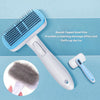 Pet Grooming Bliss - Automatic Shedding Brush round-tipped steel pins-Blue