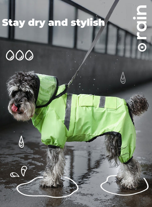 Pet Raincoat with Hood for Small to Medium Dogs - Outdoor Waterproof Dog Raincoat