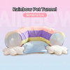 Plush Cat Tunnel and Bed - Foldable Rainbow Pet Tunnel with Warm Teddy Fleece