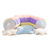 Plush Cat Tunnel and Bed - Foldable Rainbow Pet Tunnel with Warm Teddy Fleece